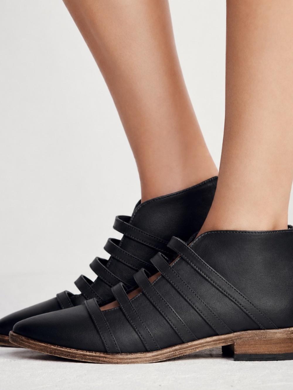 EUC Free People Emma Strappy Cutout Booties
